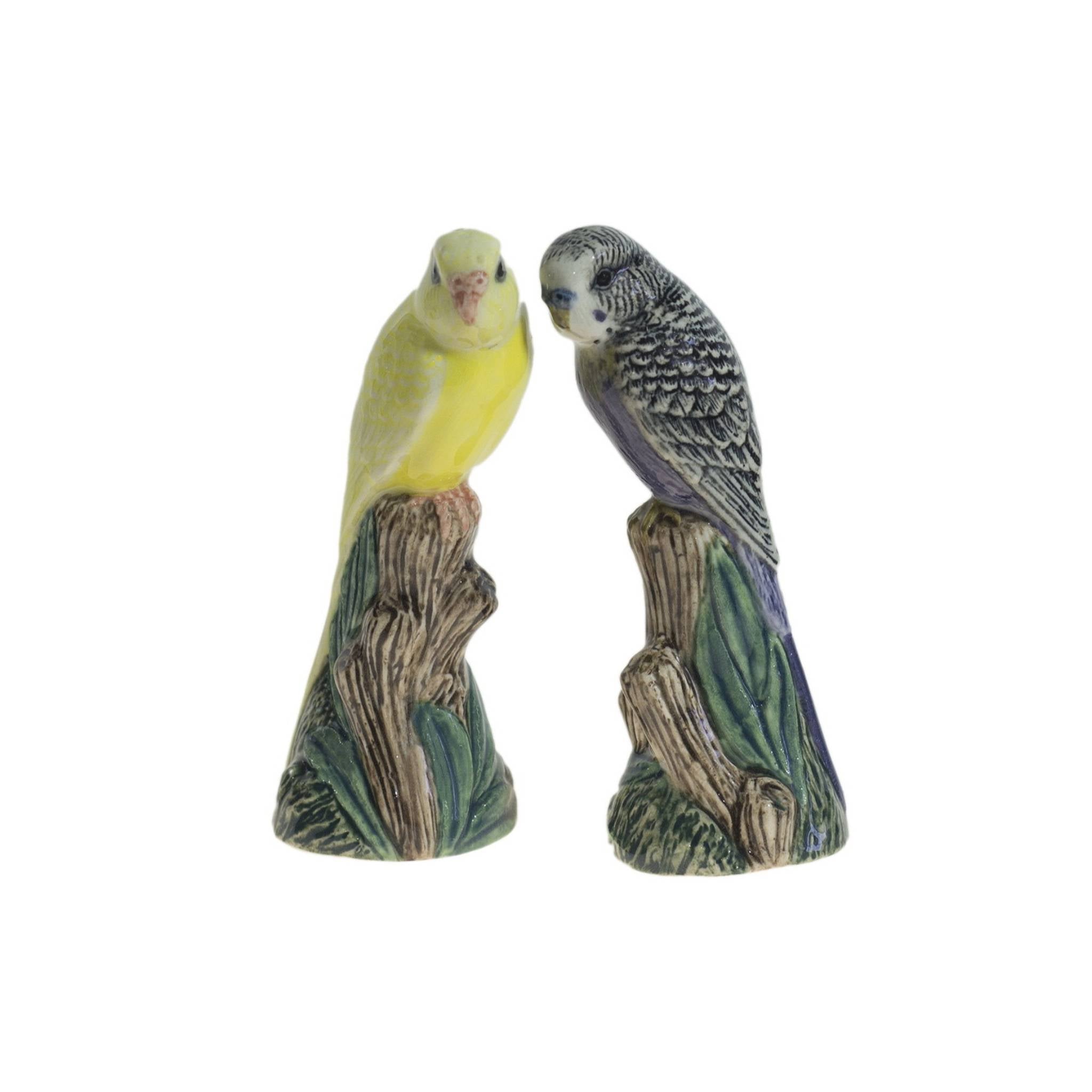 Budgerigar Salt and Pepper Shakers- violet/yellow