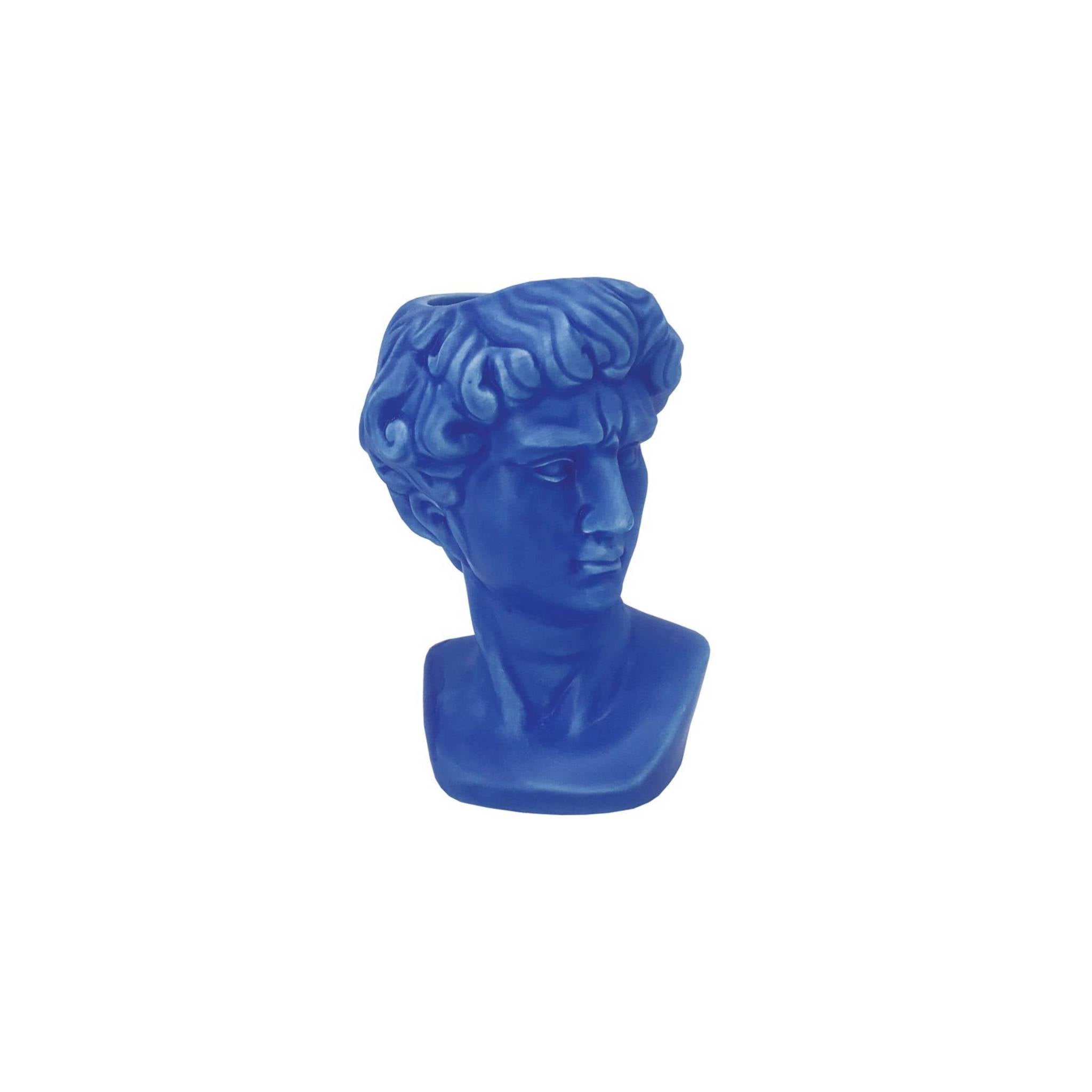 Small Greek Head Vase Electric- Blue