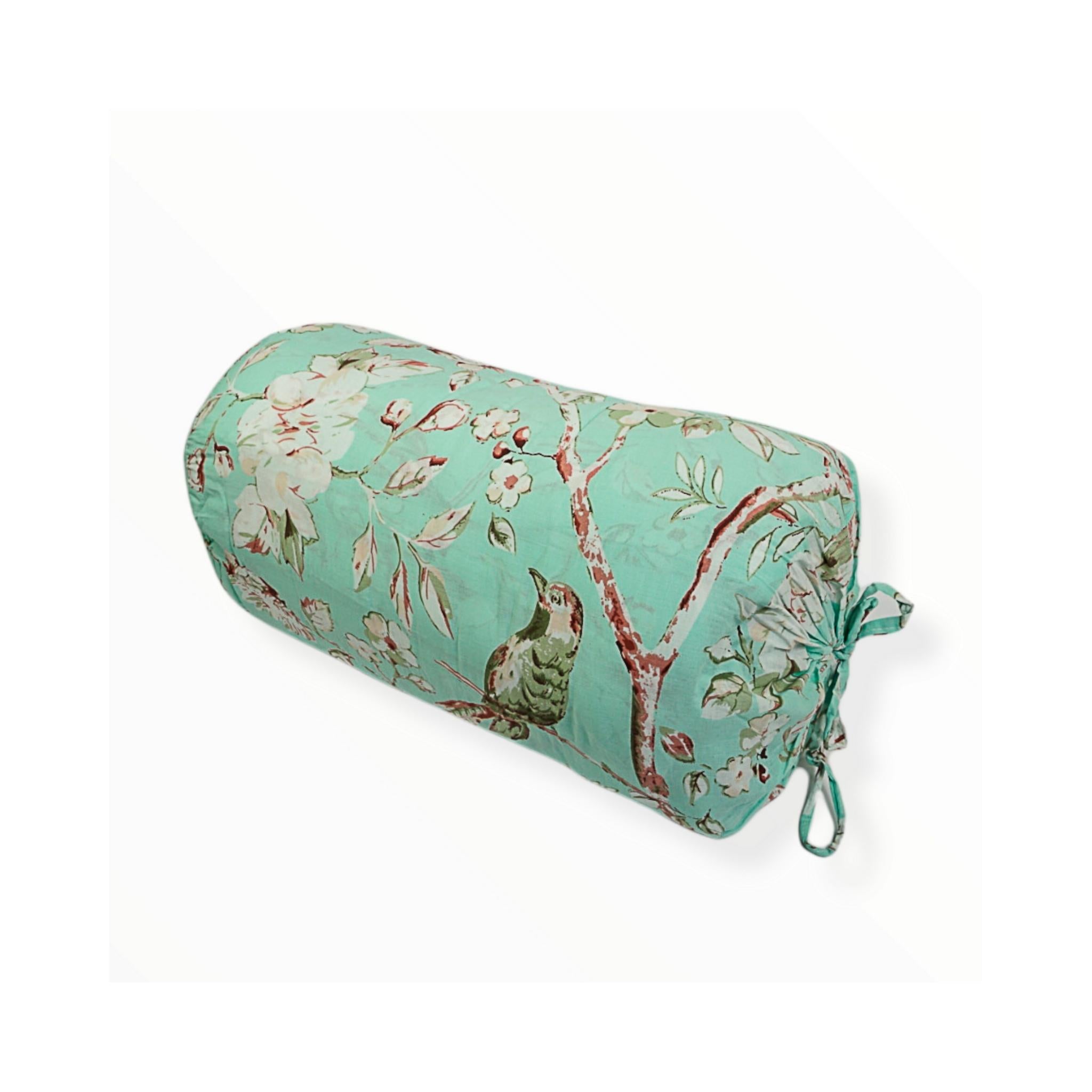 Mint Green Blossom Quilted Throw